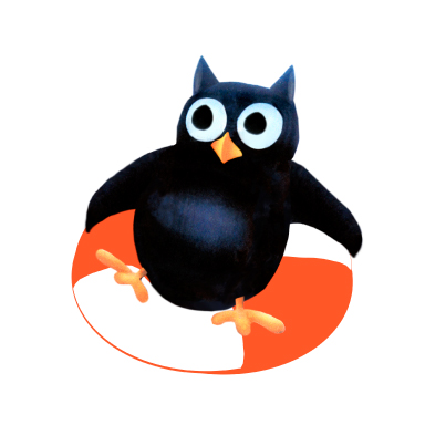 Illustration Eule im Schwimmring